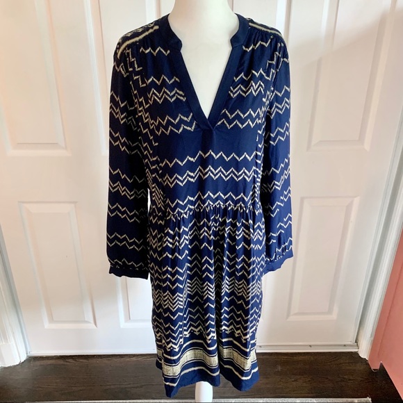 Anthro Holding Horses Navy Boho Babydoll Dress - Picture 2 of 6